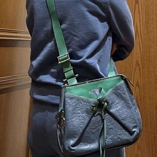 Tous crossbody bag like new, blue embossed leather
