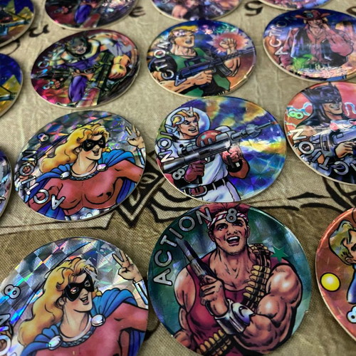 Action 8 collectible tags used, pack of 22, 1990s Greek edition