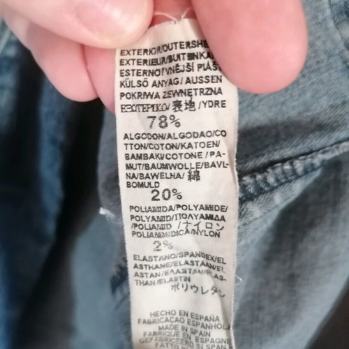 Zara denim trench coat used, size small, blue