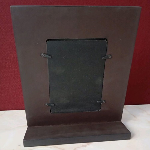 Photo frame with dark brown leatherette like new