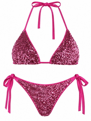 Calzedonia triangle bikini set, pink, size M