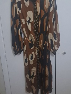 Φόρεμα Mat Fashion σαν καινούργιο, μπεζ και καφέ, μεγέθη M και L