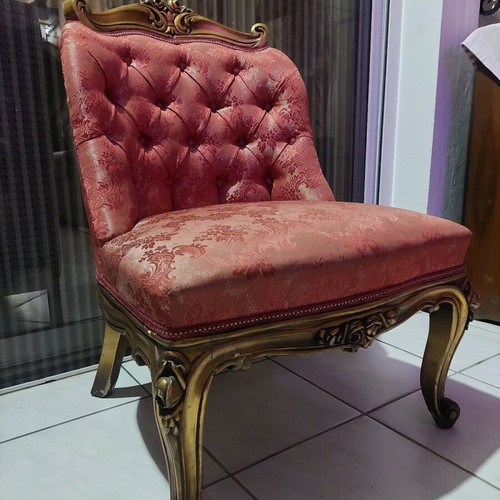 Antique armchairs used, set of 2, with slight fabric wear