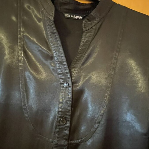Marks & Spencer Plus Size Satin Texture Shirt 5XL like new, black