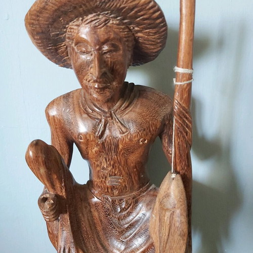 Wooden decorative fisherman like new, handmade