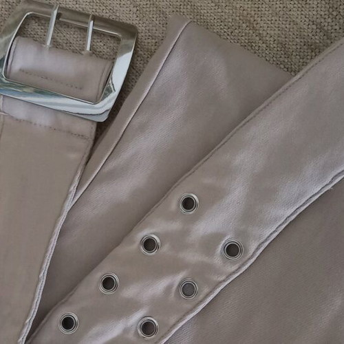 Beige bell-bottom pants new with belt, size XS