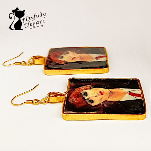 Modigliani "Madame Kisling" 1917 earrings new, handmade