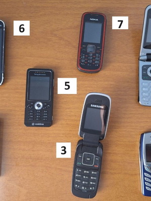 Collection of 10 used old mobile phones for collectors