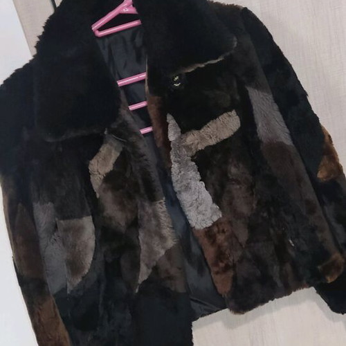 Synthetic Fur Coat medium used, short and warm