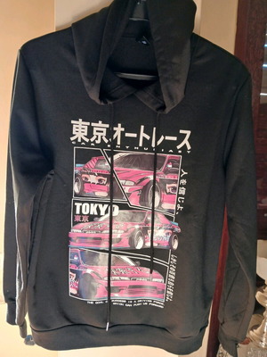 Long-sleeve hoodie sweatshirt new, size S, black