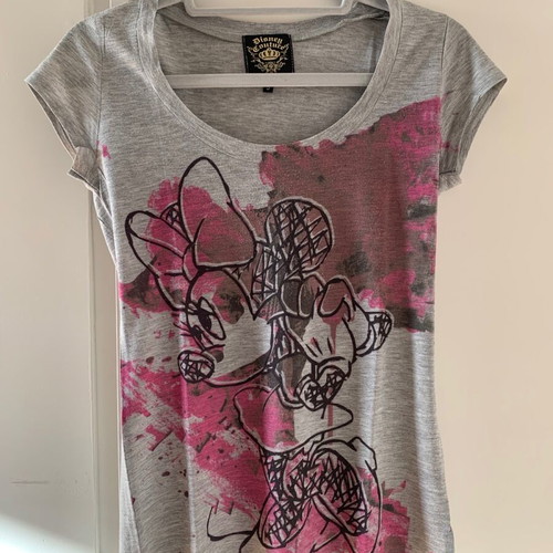 Disney Couture Minnie Mouse T-shirt like new, gray, size S