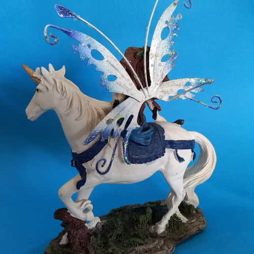 Fairy on Unicorn collectible resin figure like new, 23 cm