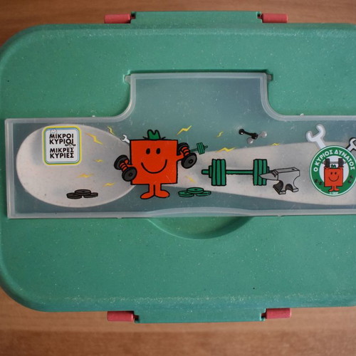 Children's lunchbox used from the Mr. Strong series, Little Misses