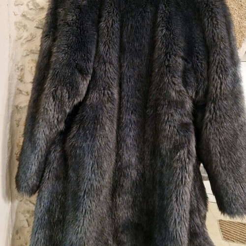 Οικολογική γούνα σαν καινούργια, blue-black, μέγεθος L