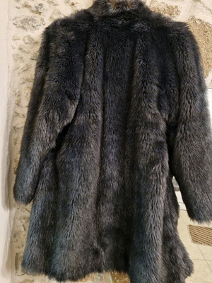 Οικολογική γούνα σαν καινούργια, blue-black, μέγεθος L