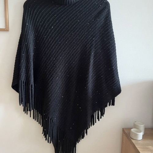 Marks & Spencer cape like new, black, warm and elegant with sequins