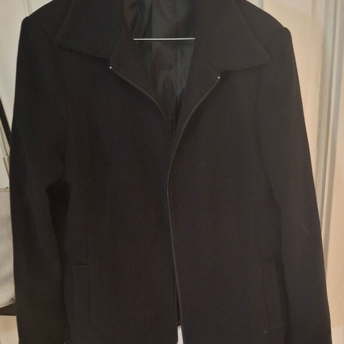 Black wool coat-jacket medium large new with zipper
