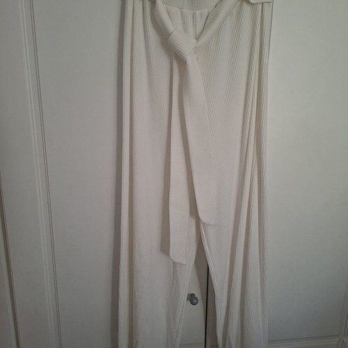 Rib Crop Pants with Belt like new, white, size S