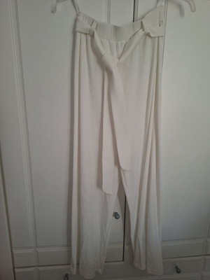 Rib Crop Pants with Belt like new, white, size S