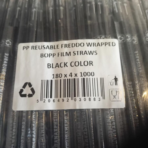 Freddo straws pack of 1000, sealed, black