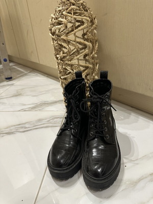 Stradivarius ankle boots size 37 used, black