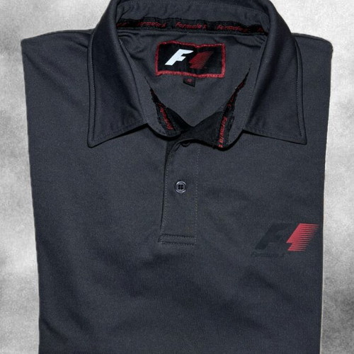 F1 Polo Shirt Ferrari Gray with Black Accents Like New