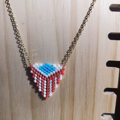Handmade necklace with miyuki beads and stainless steel chain