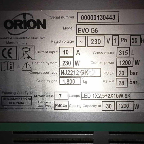 Orion Evo G6 Ice Cream Display Case like new