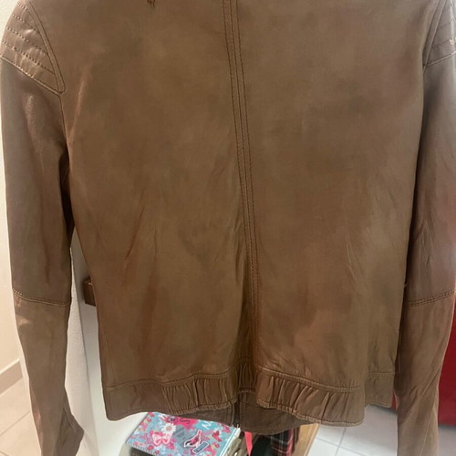Pull & Bear leather jacket used, brown, size S