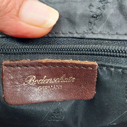 Bodenschatz vintage brown embossed leather women's shoulder bag