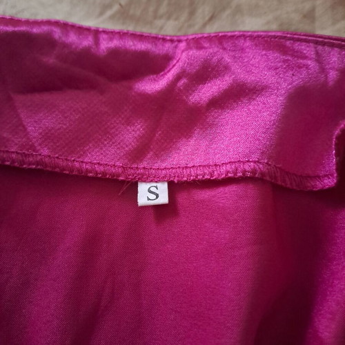 Satin mini skirt pink like new, high waist, size S