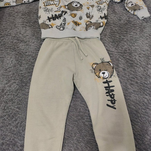 Tracksuit set used, beige and brown, with small mark