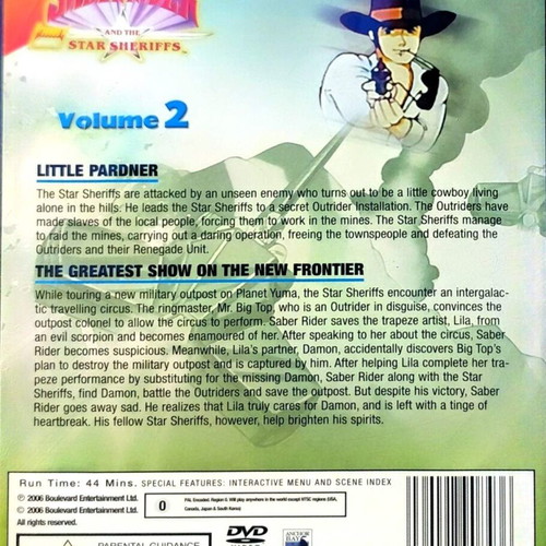 Saber Rider and the Star Sheriffs Volume 2 DVD used without subtitles