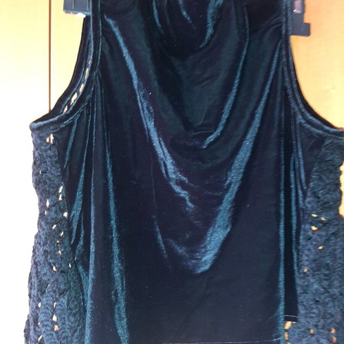 Vintage vest Dora Cavazi black chenille and velvet like new