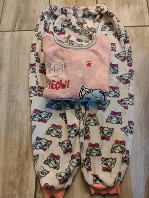 Girls' pajama set 8 years 130cm like new, grey and pink