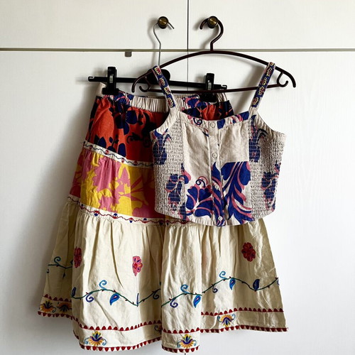 Zara girls' set used, sleeveless top and skirt for ages 13-14
