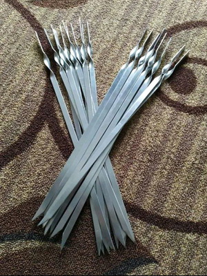 Inox skewers new for mangali, 2 mm thickness, 40 cm length, pack of 20