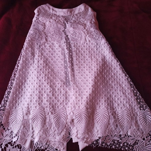 Blouse official white size M with lace and back opening