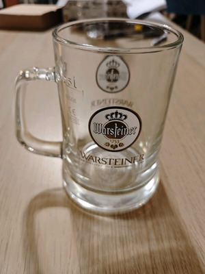 Warsteiner 500ml beer glass new