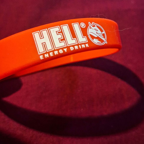 Hell Energy Drink rubber bracelets set of 2 new, red