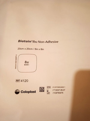 Coloplast Biatain Super adhesive dressing 20x20cm, pack of 5