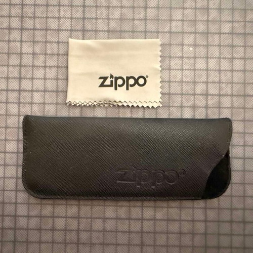 Θήκη γυαλιών πρεσβυωπίας Zippo και μαντηλάκι καθαρισμού, καινούργια, μαύρη