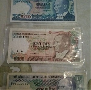 Χαρτονομίσματα λίρες Τουρκίας