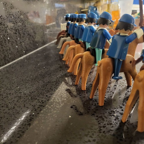 Playmobil Vintage American Cavalry used, 12 figures, 10 horses, accessories
