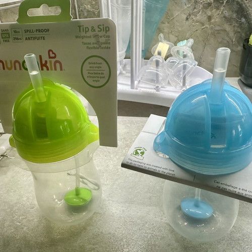 Munchkin weighted straw cups set of 2, new, 296ml