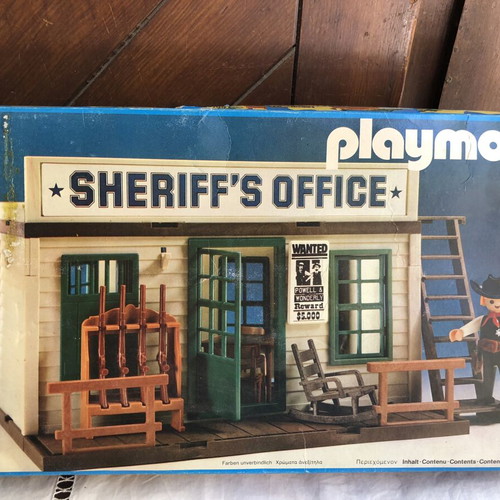 Vintage Playmobil 3423 Western Sheriff's Office used with box and foam