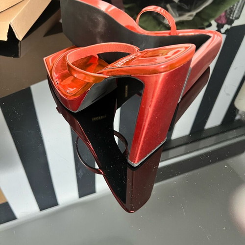 Jeffrey Campbell mules orange vinyl size 41 new