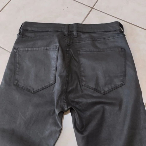 Mango stretch waxed skinny jeans black size 40 L