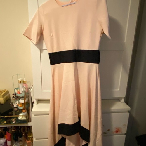 Kate London dress new, asymmetrical, black and beige