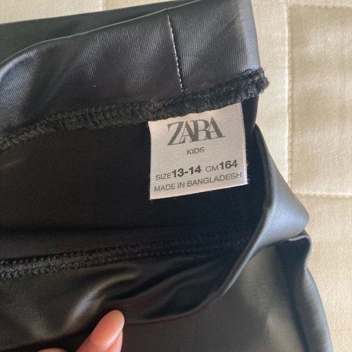 Zara leather-look leggings for girls like new, black, size 164 cm